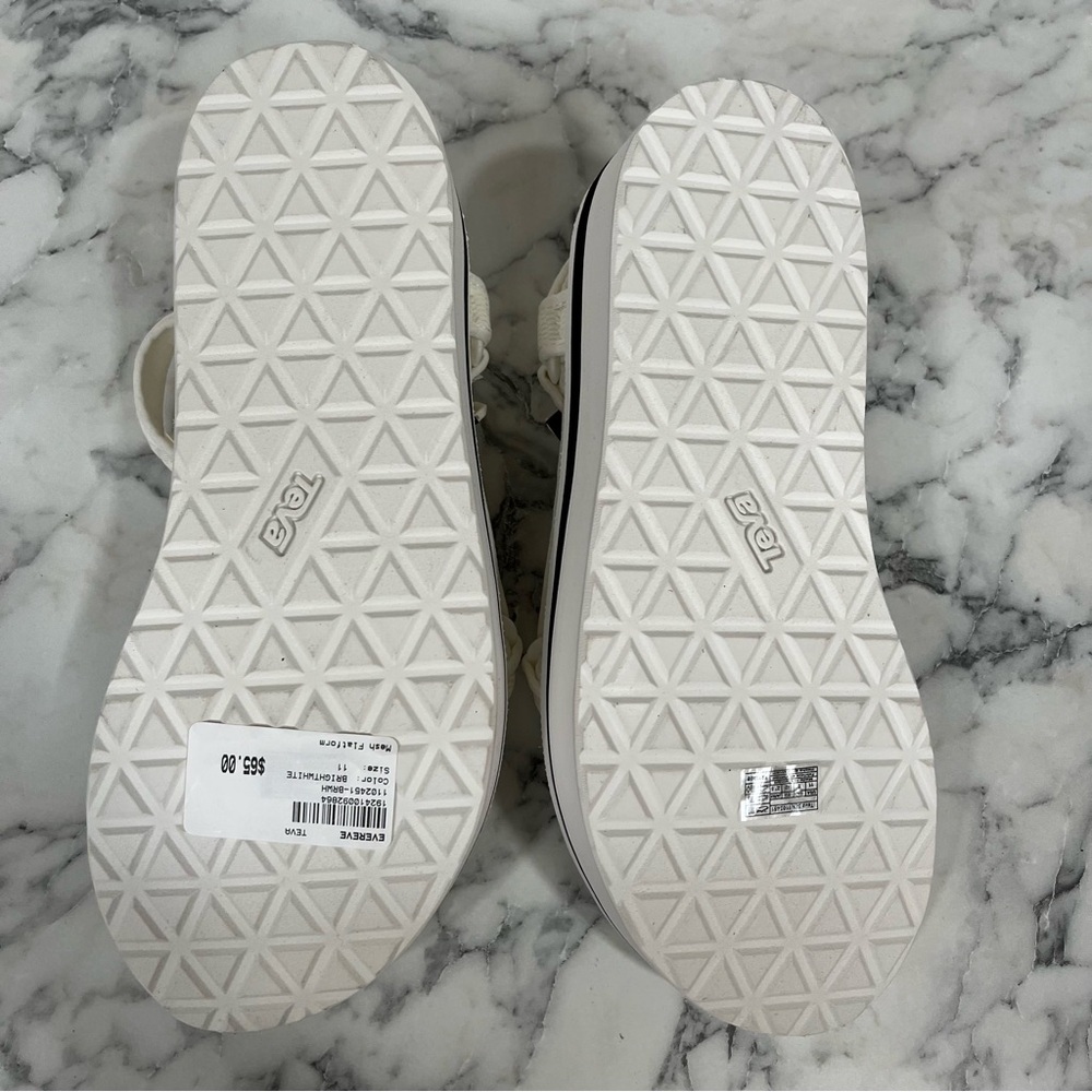 NWOT Teva Women's Mesh Flatform Velcro Platform Sandals in White Size 11 - Picture 12 of 16